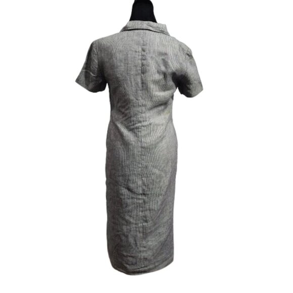Vintage Talbots Petite Irish Linen Buttoned Down Short Sleeved Dress Women's 2P - Picture 5 of 8